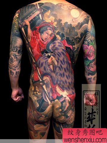 满背日式全胛纹身图案