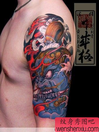 日本纹身师手臂金刚纹身作品
