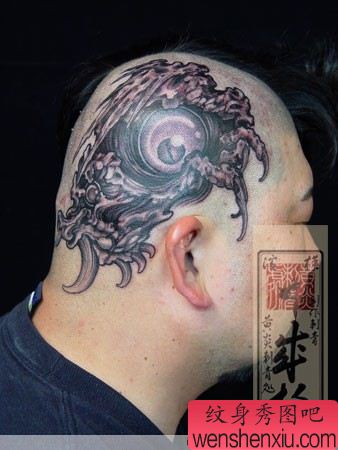 日本纹身作品头部眼睛纹身作品