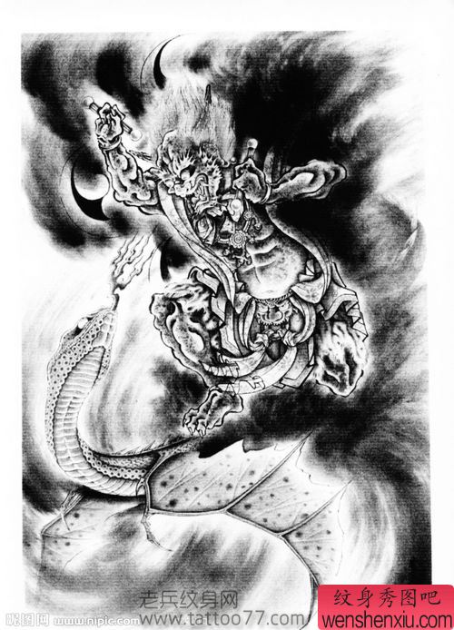 一幅百鬼图纹身图案