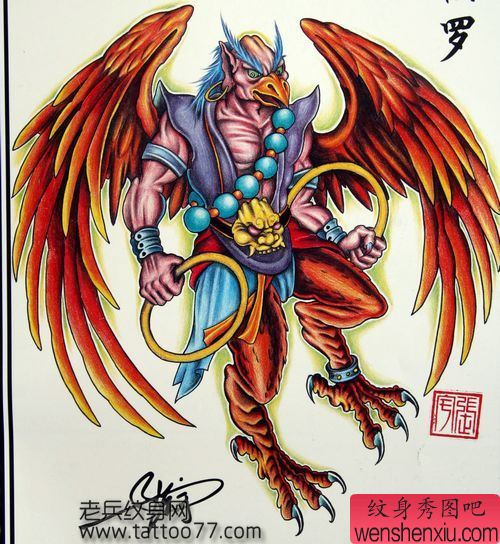 纹身手稿:大鹏鸟纹身手稿