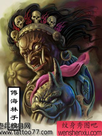 超经典的大黑天菩萨纹身手稿