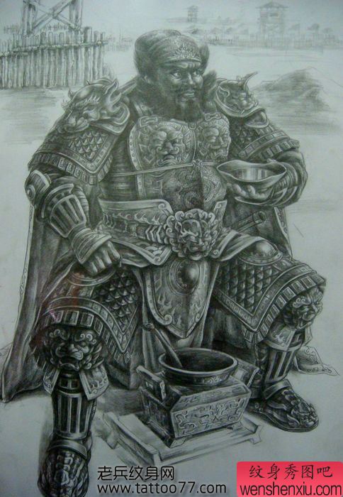 五虎上将张飞纹身手稿