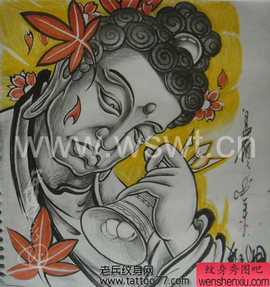 背部如来佛祖纹身图案