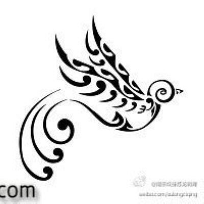 流行可爱的图腾小鸟纹身图案