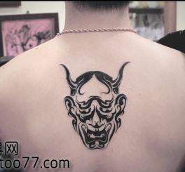 背部般若图腾纹身图案