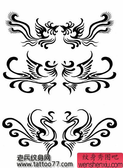 经典的图腾凤凰纹身图案