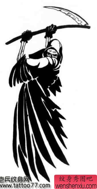 一幅经典的图腾死神纹身图案