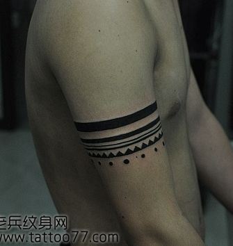 手臂流行精美的图腾臂环纹身图案