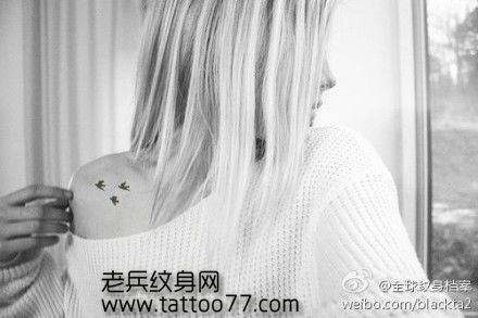 流行时尚的图腾小鸟纹身图案