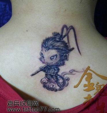一幅可爱的齐天大圣孙悟空纹身图案