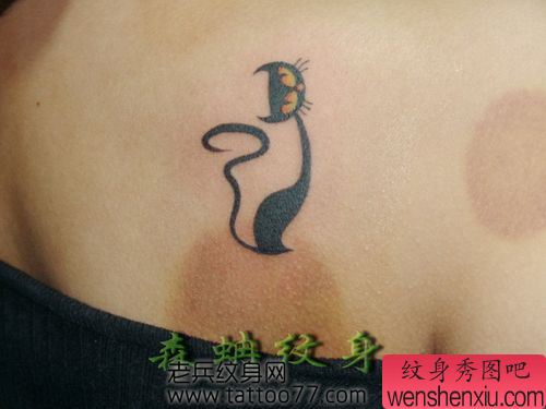 女生喜欢的可爱图腾猫咪纹身图案