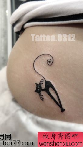 流行时尚的图腾猫咪纹身图案