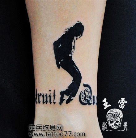 腿部图腾杰克逊纹身图案