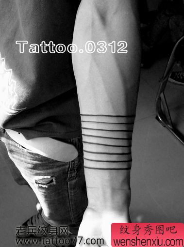 唯美的手臂图腾臂环纹身图案