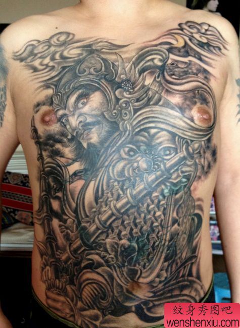 霸气的前胸秦琼纹身图案