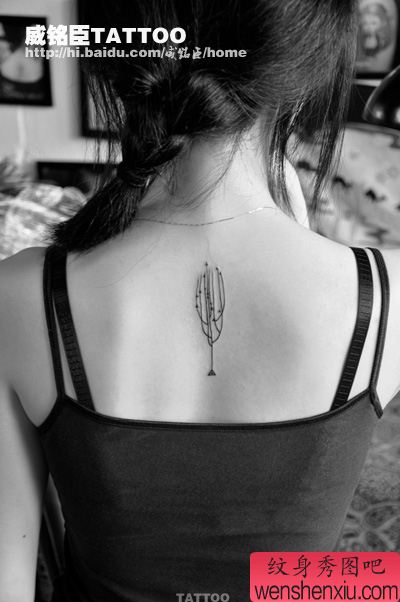 女孩子喜欢的背部图腾树纹身图案