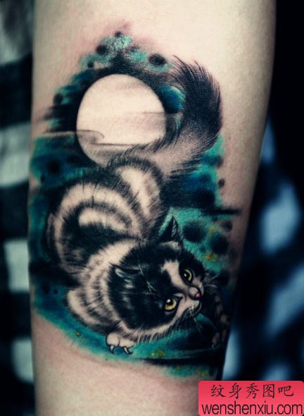 流行可爱的小猫咪纹身图案