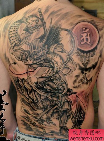 帅气的满背百鬼图纹身图案