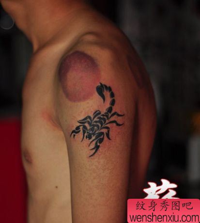 手臂帅气时尚的图腾蝎子纹身图案