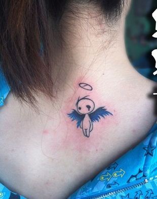 女孩子喜欢的图腾天使纹身图案