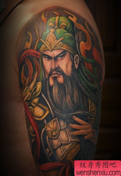 超酷超帅的手臂关公纹身图案