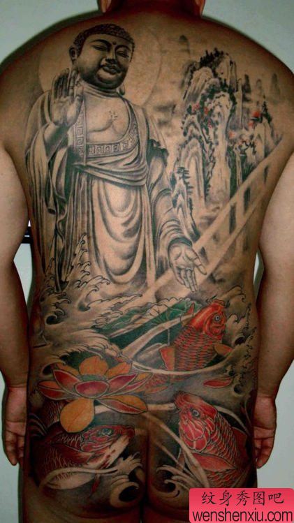 超酷的满背如来佛祖纹身图案
