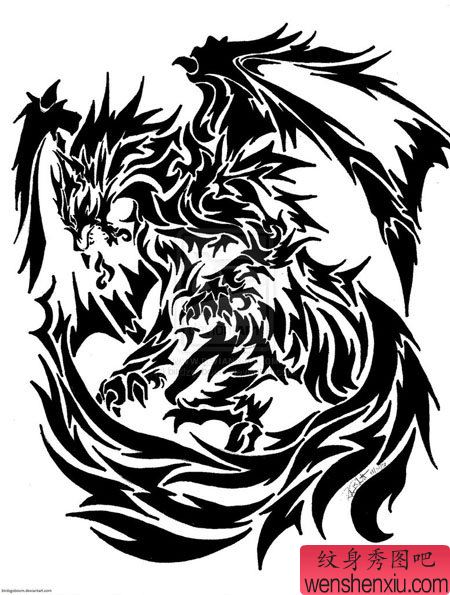 适合纹满背的图腾纹身图案