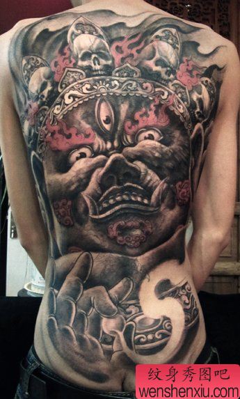 超帅的满背护法神满背金刚纹身图案