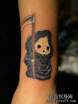 手臂可爱的小死神纹身图案