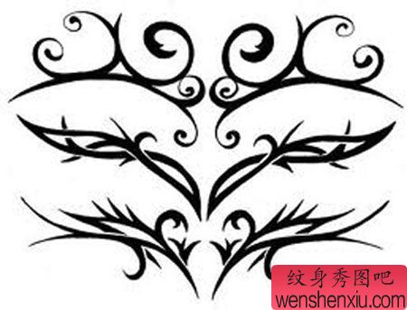 唯美性感的图腾腰花纹身图案