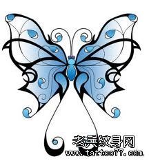 一幅好看的图腾蝴蝶纹身手稿