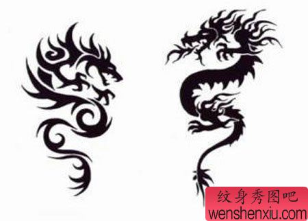 帅气的图腾龙纹身图案