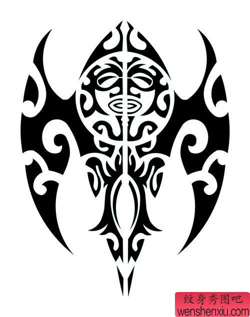 一幅玛雅图腾太阳纹身图案