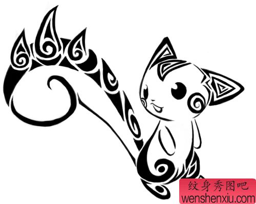 可爱的卡通皮卡丘纹身图案