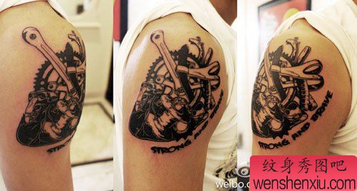 手臂超帅的图腾心脏纹身图案