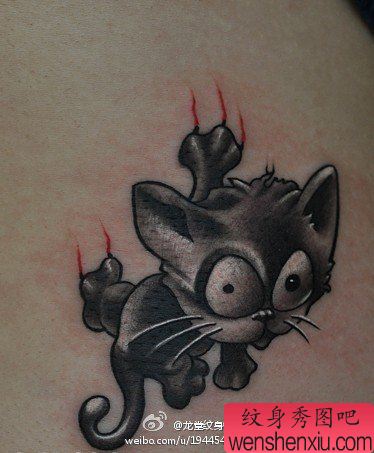 女生喜欢的可爱小猫咪纹身图案