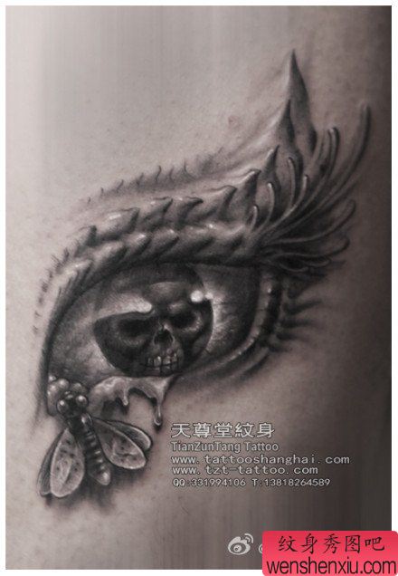 一幅超帅的眼睛纹身图案