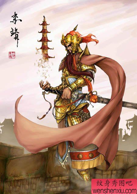 纹身秀图吧推荐一组经典托塔天王李靖纹身图案