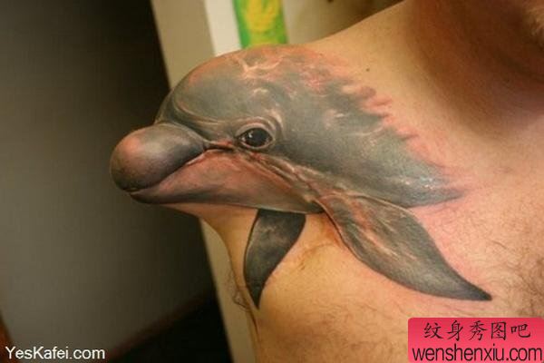 3D纹身美化疤痕修复可爱海豚纹身图片