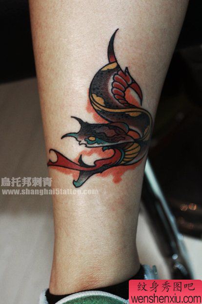 old school 小蛇纹身图片