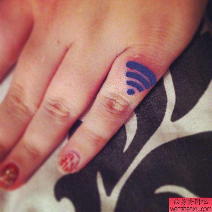 wi fi手机信号标志纹身图案