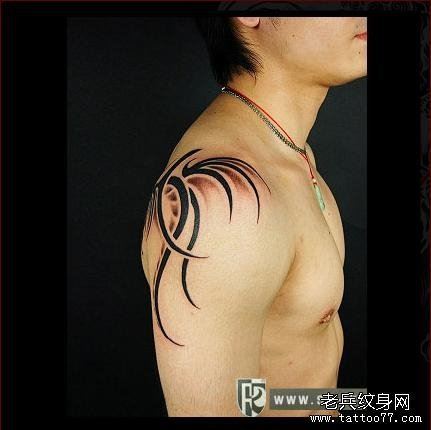 肩部很霸气的图腾披肩龙(3)纹身图案