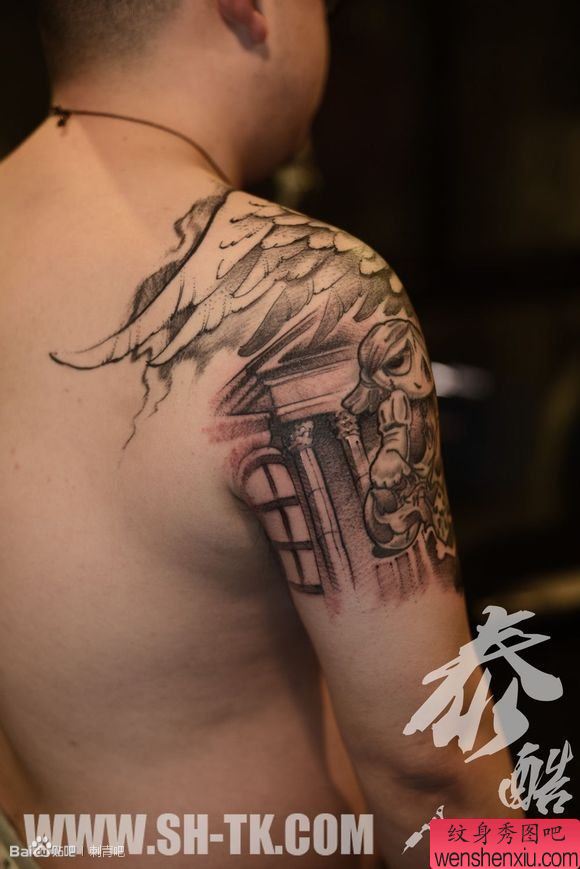 胳膊儿子女儿房子翅膀半胛(3)纹身图案