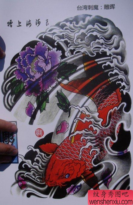 中华锦鲤纹身手稿(34)