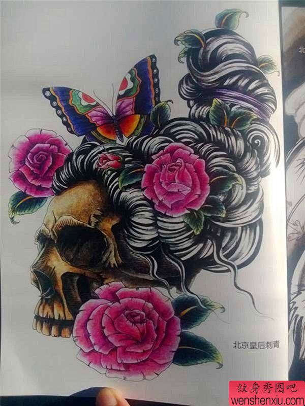 传统年鉴骷髅纹身手稿(60)