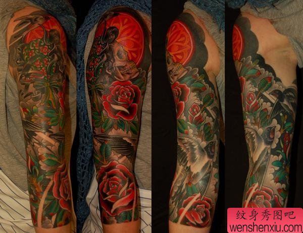 胳膊创意花臂文身作品