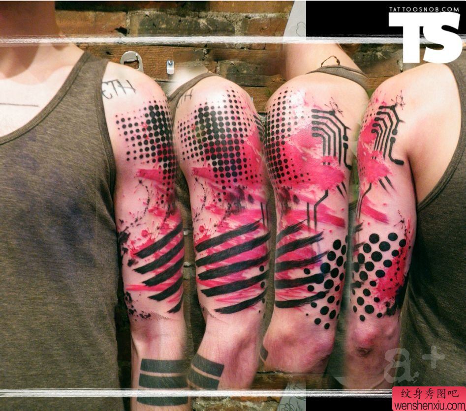 胳膊创意欧式图腾文身作品