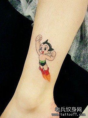 小清新腿部卡通铁臂阿童木文身作品缩略频道推荐图
