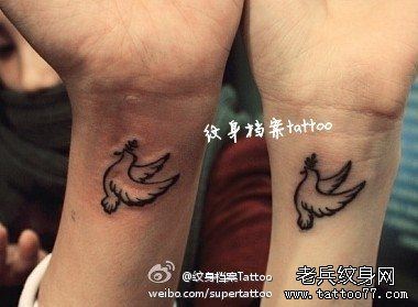 小清新情侣鸡文身作品